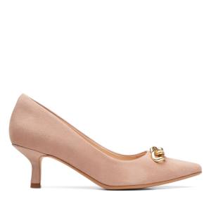 Beige Clarks Violet55 Trim Women's Heels Shoes | CLK987BHG