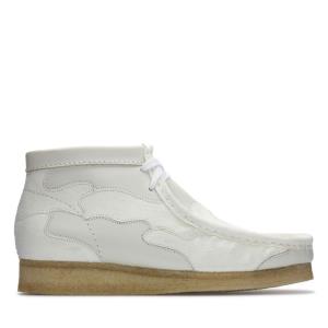 White Clarks Wallabee Patch Women's Casual Boots | CLK389BFX
