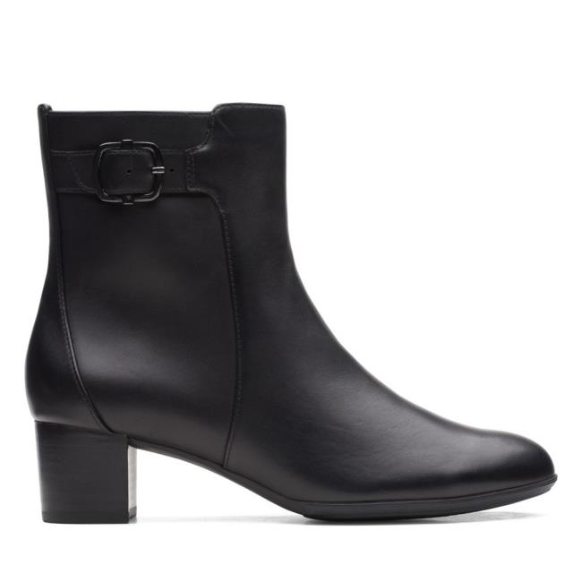Black Clarks Linnae Up Women\'s Heeled Boots | CLK142SHQ